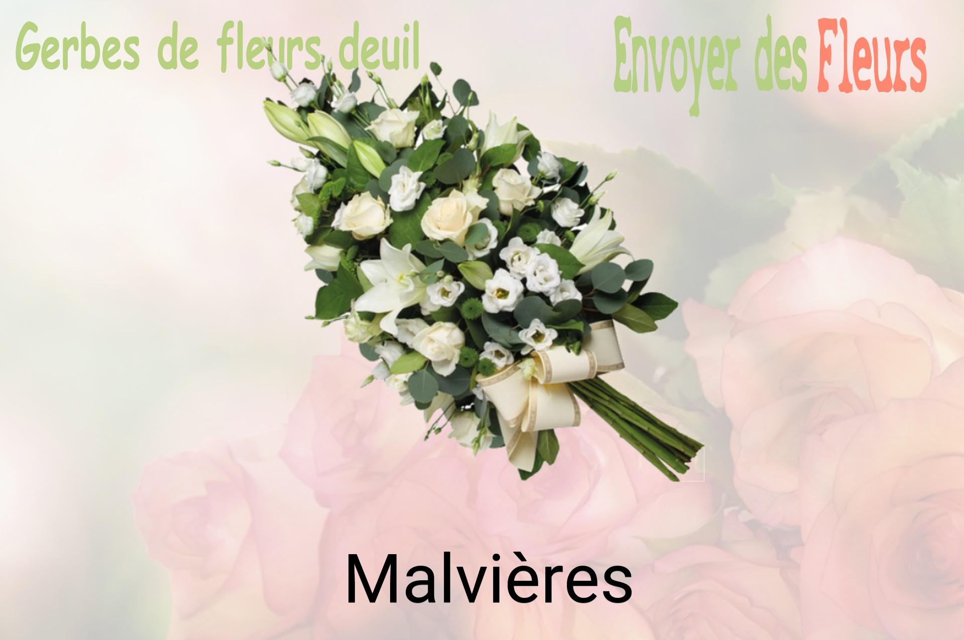 Gerbe de fleurs de deuil livrée à Malvières
